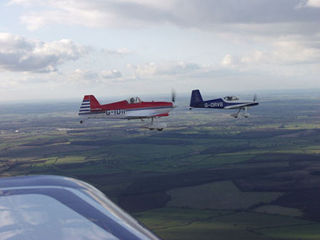 In formation on the way back from Old Sarum